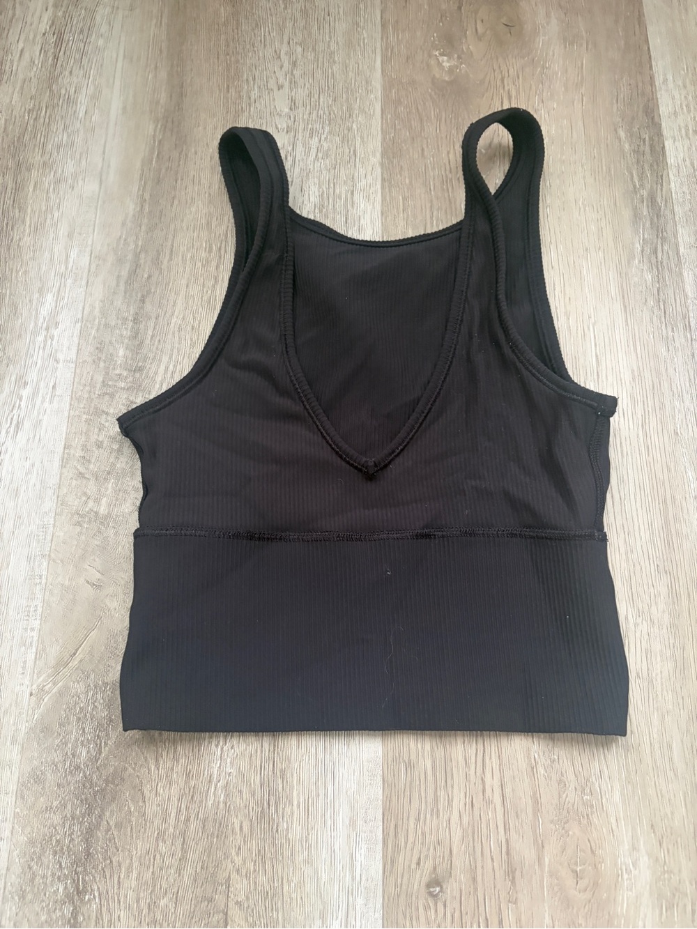 lululemon athletica Black Ribbed V-Neck Crop Tank